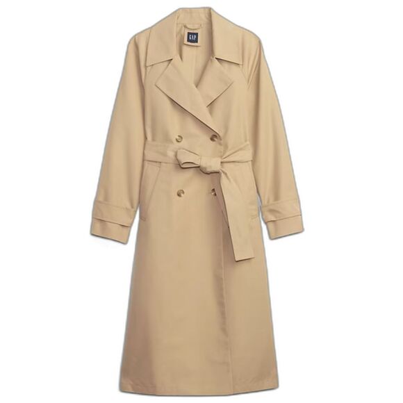 Gap Icon Trench Coat – Size Small Petite Khaki Tan Rain Jacket Classic Outerwear - Picture 1 of 11